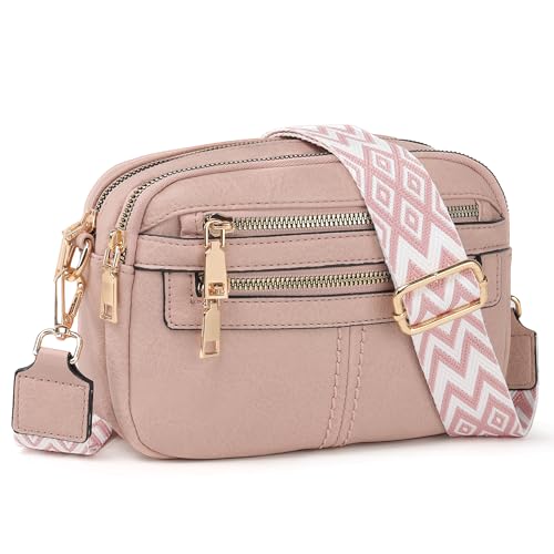 Image of TANTOMI Crossbody Bags for Women, 6-Pockets Cross Body Purse, Vegan Leather Handbags Shoulder Bag for Travel, Gifts for Women