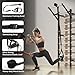 Swedish Ladder, Wood Stall Bar with Suspension Trainer Straps, Pull-Up Dip Bar Attachment, Strategic Rods, for Home, School, hysical Therapy and Gymnastics, Upgrade Installation