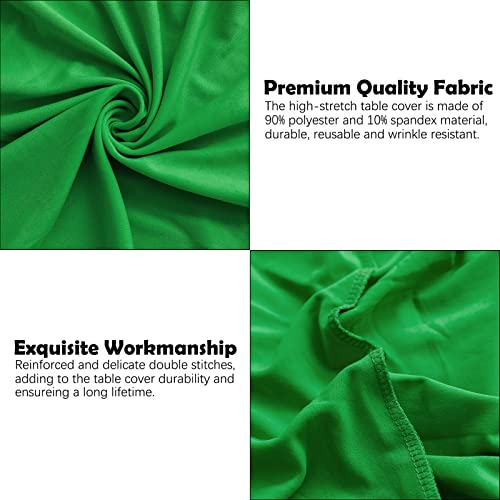 Jusmate 2 Pack 32x43 Inch Green Spandex Cocktail Table Covers, Fitted Round Cocktail Tablecloth, Stretch Highboy Table Cover Cloth for Wedding, Party, Banquet, Event by Jusmate - Image 5
