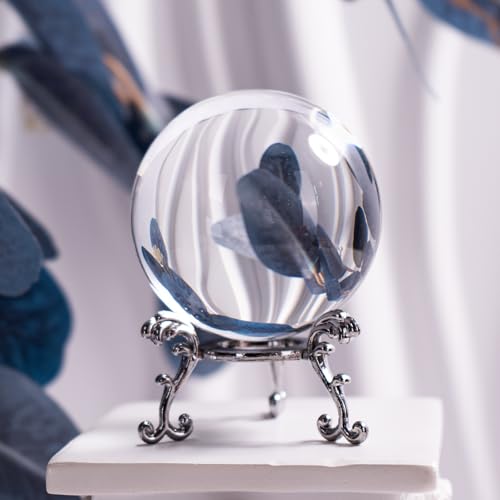 Boule de cristal transparente 60 mm avec support pour décoration