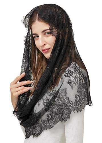 image for PAMOR Spanish Style Lace Traditional Vintage Inspired Infinity Shape M