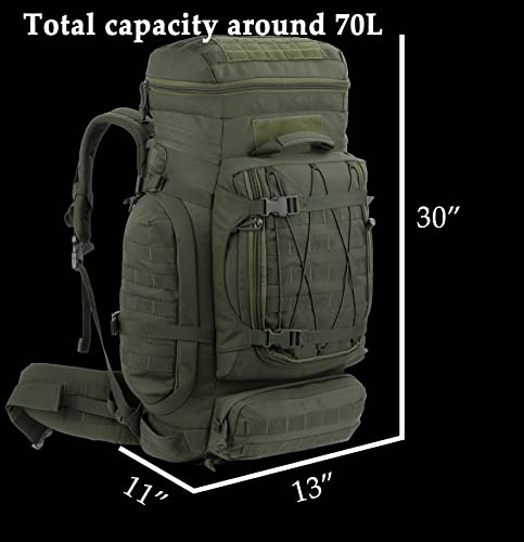 Large Internal Frame Backpack Tactical MOLLE Pack for Camping Backpacking Hunting Bushcraft Adventure 70L… | Tactical MOLLE Pack, Camping, Backpacking, Hunting, Bushcraft Adventure - Image 4