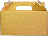 Vista 1 de PandaPandaPPS Paquete de 50 cajas a dos aguas marrones (8.25 x 5 x 4 pulgadas) para alimentos, regalos y recuerdos de fiesta, cajas de dulces