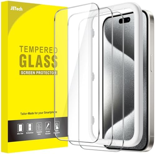 JETech Screen Protector for iPhone 15 Pro, 3-Pack