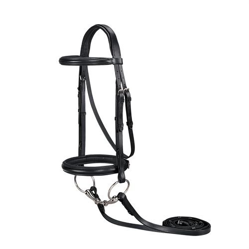 Suffolk Dover Saddlery Single Crown Classic Dressage Bridle- Black, Horse ...