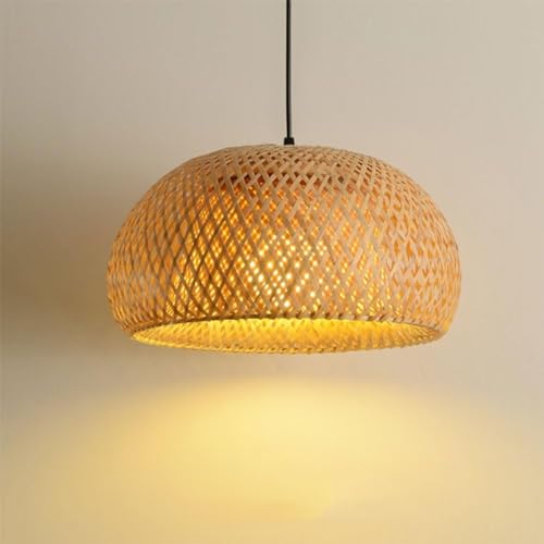 Suspension en rotin fait main nid d'oiseau 2 niveaux luminaire design cuisine