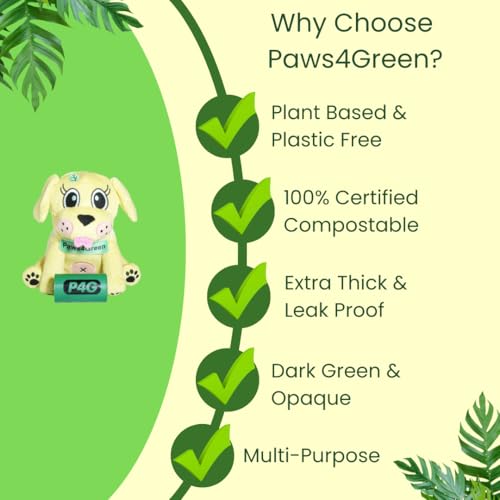Image of 100% Certified Home Compostable Poop Bags (90 Count 6 Rolls), Plant Based, Extra Thick (20 Micron), Leak Proof, Unscented Standard Size 9 X 13'', ASTM D6400 & EN 13432 Compliant, In Box