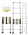 Telescoping Ladder, 12.5FT Telescopic Extension Ladder, Aluminum Alloy Folding Ladder Portable Multi-Purpose for Indoor Outdoor Work, Heavy Duty 330 lbs Load