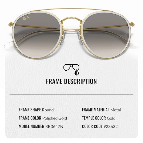 Image of Ray-Ban RB3647N ROUND DOUBLE BRIDGE Round Shaped Sunglasses for Men & Women with Official RAYBAN Eyewear Kit