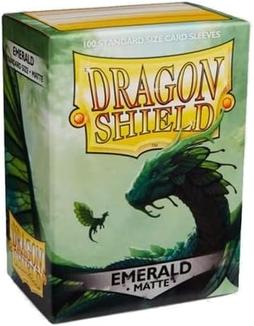 Dragon Shield | Standard Size Card Matte Sleeves | 100 CT - Smooth & Tough Premium TCG Sleeves | Compatible with Pokemon, Flesh & Blood, One Piece & Magic The Gathering | Emerald