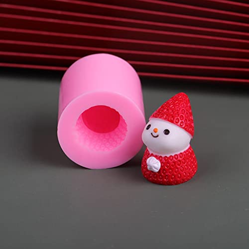 JIUYECAO Weihnachts-Erdbeer-Schneemann-Kerzenform, Erdbeerform, quadratisch, Erdbeerform, Cartoon, Erdbeerkuchen… – Bild 4