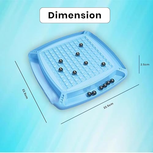 Image of Wishkey Magnetic Battle Chess Board Game for Kids Plastic Age 5+ 20 Steel Balls with Magnetic Wands Multiplayer Family Strategy Puzzle Game Brain Development Toy for Boys Girls Travel-Friendly Gift