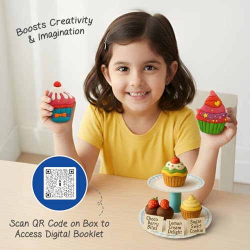 Image of Intelliskills Premium DIY Mould & Paint Craft Kit,Create 3D Dessert Models with 6 Moulds,12 Paints & 6 Magnets,Painting Kit for Kids,Art Kit for 5 Years+,Gift for Kids,Fun Learning Toys (Dessert)
