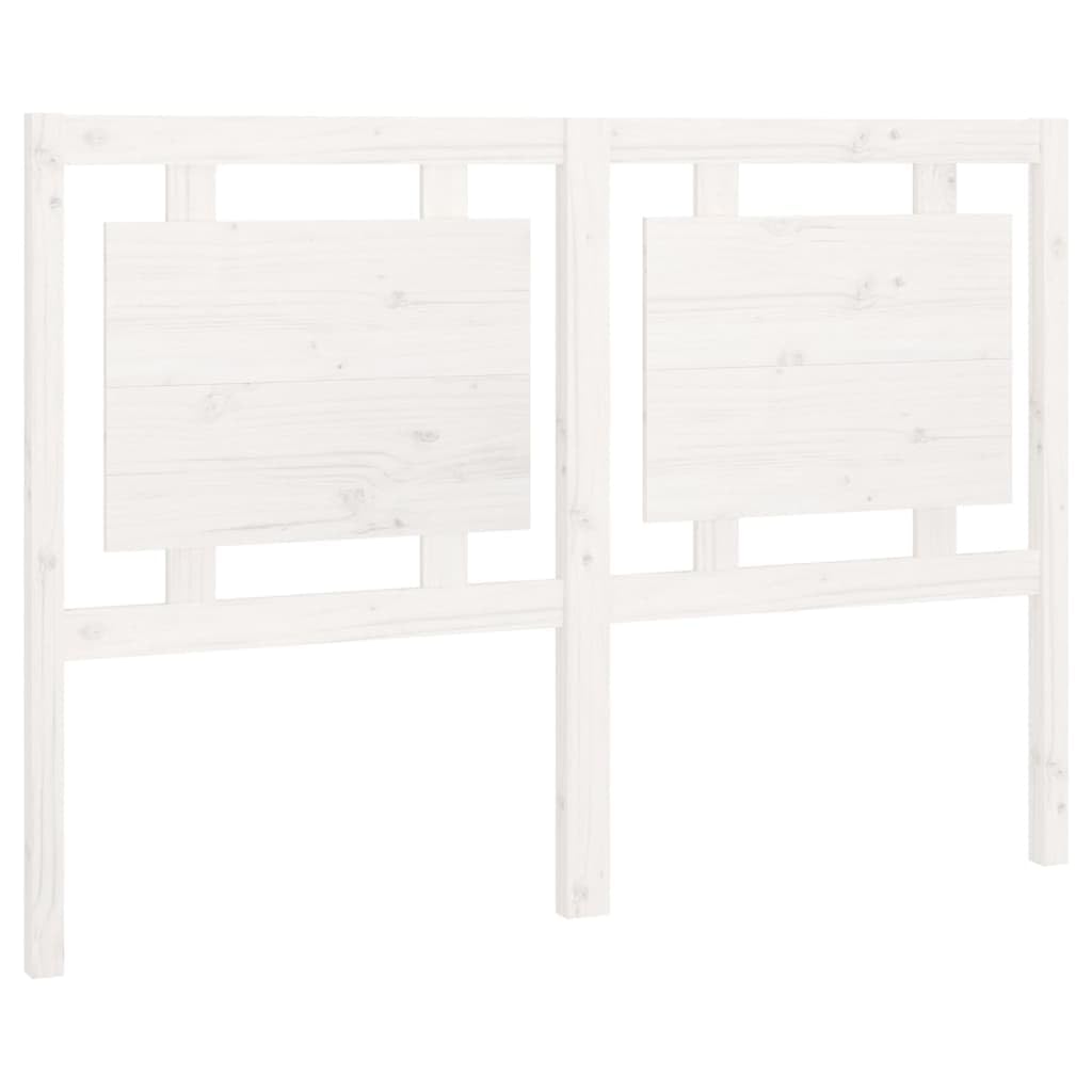 vidaXL Cabecero de Cama Cabezal Dormitorio Estructura Habitación Mobiliario Muebles Decoración Adorno Madera Maciza de Pino Blanco 140,5x4x100 cm