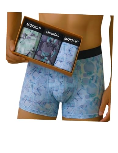 Image of Men's Printed Boxer Briefs Pack of 3 | Soft Stretch Trunks Underwear for Men | Breathable, Comfortable,
