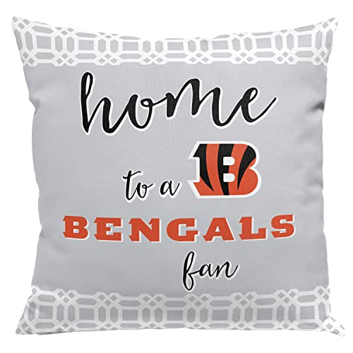Northwest NFL 2 Piece Sweet Home Fan Throw Pillow Cover 18 X 18, Cincinnati Bengals