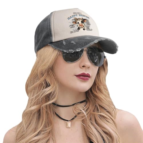 Gorra béisbol algodón unisex con diseño Sunflower Cow miniatura 4
