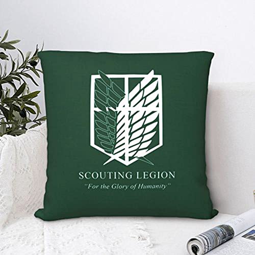 Att-ack on Ti-Tan Housse de Coussin Anime Double Face Taie d'oreiller Chambre Salon Canapé Housse de Coussin DéCor à La Maison 18 X 18 inches Cover
