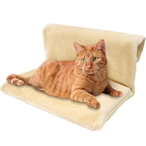 FARYODI Cat Bed for Heaters, lettino riscaldante per gatti con morbido rivestimento in peluche, Cat Hammock Heating, morbido lettino riscaldante per gatti, per tutti i radiatori (Meige)