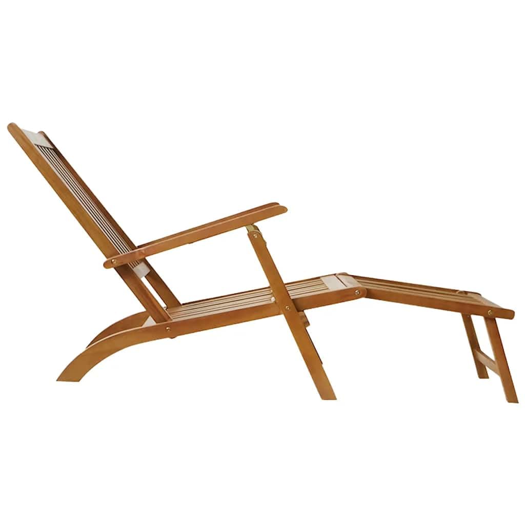 vidaXL Tumbona de jardín con reposapiés de Madera Maciza de Acacia
