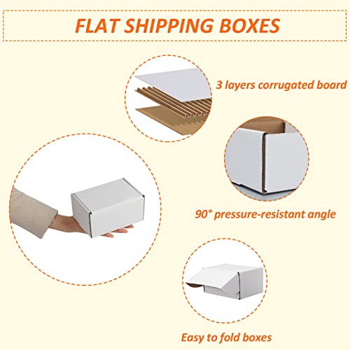 Image of HORLIMER 6x4x3 inches Shipping Boxes Set of 25, White Corrugated Cardboard Box Literature Mailer
