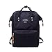Produktbild Elecenty Rucksack Backpack Damen,Unisex Schulranzen Damenrucksack Herren Rucksackhandtaschen Frauen Nylon Freizeitrucksack Schulrucksack Reißverschluss Reisetasche Tasche Taschen (24cm, Schwarz)