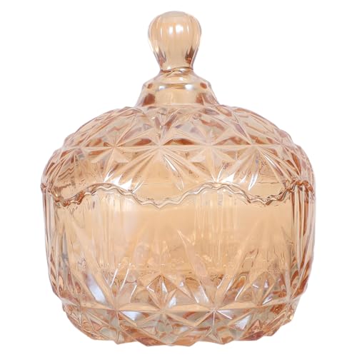 ANDRESLAD Dulcero de Vidrio Pequeño de 260 Ml Tapa Hermética Frasco Decorativo para Dulces y Aperitivos Recipiente de Vidrio Transparente para Almacenamiento Cocina y Comedor