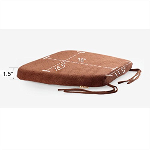 Sigmat Dining Chair Pad, 16.5 X 16 Inches U-Shape Memory Foam Kitchen Chair Cushion With Strips Camel #TOP1