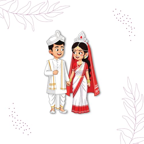 Image of Bhai Please Bengali Wedding Couple Theme Wooden Fridge Magnet - Couple Gift