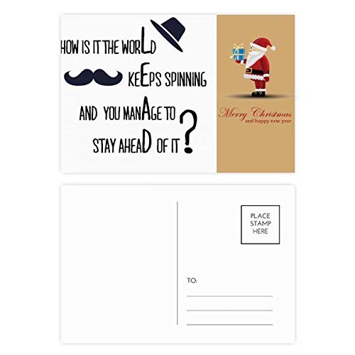 Cartes postales Citation du Père Noël lot de 20 à glisser sous le sapin ou en cadeau