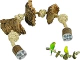 Spielzeug Seil für Vögel - Größe S, M, L, XL - mit Knabber-Kork Stücken |...