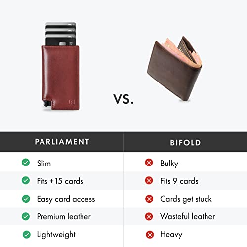 Image of Ekster - Parliament Pop Up Minimalist Wallet for Men - Mens Wallets Leather - RFID Blocking Card Holder Wallet with Push Button and Card Ejection - Leather Wallet - Easy Access