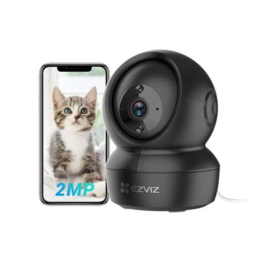 EZVIZ C6N Caméra Surveillance WiFi Intérieure 1080P, Caméra Bébé Pan/Tilt à 360°, WiFi 2.4Ghz, Vision Nocturne avec Smart IR, Détection de Movement et Suivi Auto, Audio Bidirectionnel, Noir