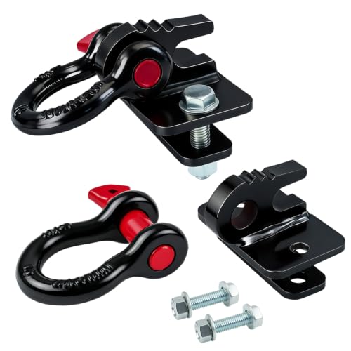 Tordale 3/8 Tractor Bucket Hooks Bolt on Tractor Hooks Tractor Hooks for Bucket Shackle Mounting Bracket with Back Plate Suitable for Tractors Loaders Trailers RVs 2-Pcs