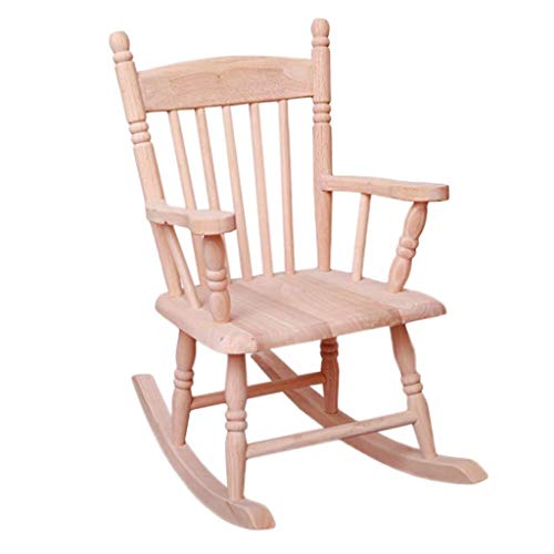 Yankuoo Solid Wood Children's Rocking Chair, Oak Leisure Baby Small Rocking Chair, Comfortable Lounge Chair, Leisure Outdoor Chair (Color : Wood Color)