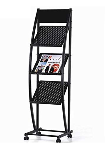 Grizzly Floor Standing Magazine Holder Rack Cum Newspaper Stand-Ideal for Gifts.(Black)