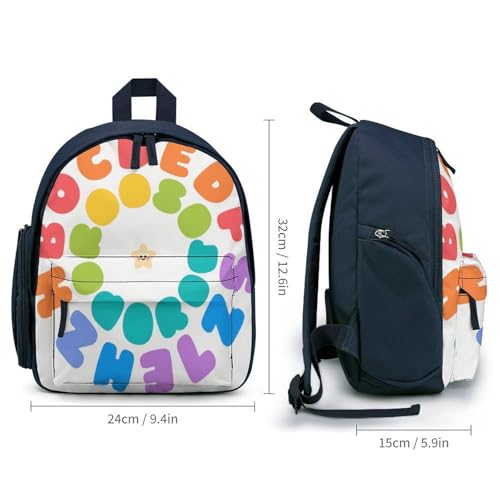 Rainbow Colored Letters Mini Backpack Light Weight Small Travel Backpack Shopping Travel Daypack2