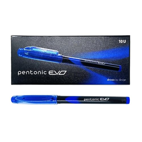 Image of Pentonic EVO 0.7 mm Gel Pen | Blue, Black & Red Ink, Pack of 10