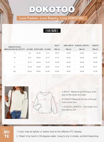 Dokotoo Fall Winter Warm Stylish Crewneck Solid Oversized Sweaters For Women Contrast Ribbed Knit Jumpers Pullover Cute Cozy Soft Long Sleeve Casual Loose Fit Sweater Tops Black Large thumb #5