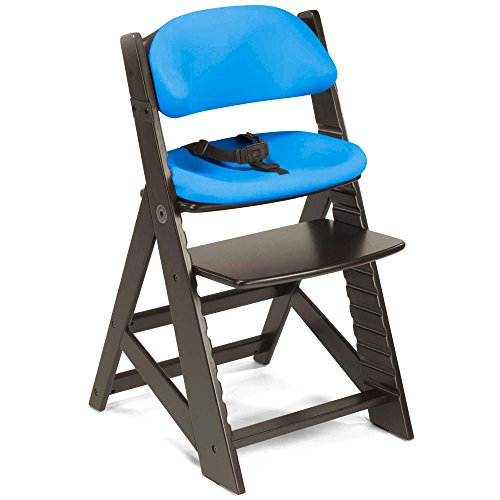 Keekaroo Height Right Kids Chair with Comfort Cushions - Aqua - Espresso Base