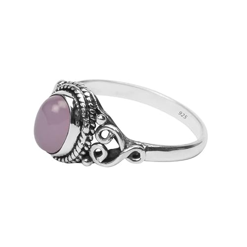 Avicrafts Rose Quartz Stone Ring 925 Sterling Silver Statement Ring For Women Handmade Rings Gemstone Christmas Promise Ring Size Us 5 Gift For Her thumb #2