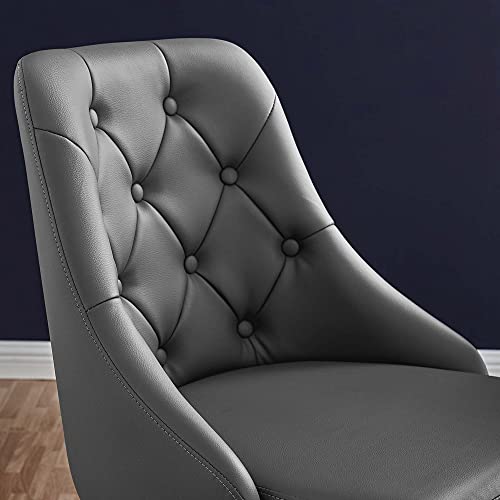Modway EEI-4370-BLK-GRY Distinct Tufted Swivel Vegan Leather Office Chair, Black Gray by Modway - Image 8