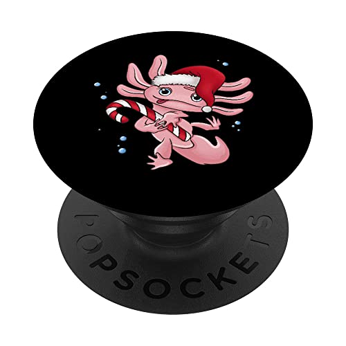 Cute Christmas Axolotl Lover Xmas Axolotl Owner PopSockets PopGrip Interchangeable