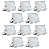 IP65 IMPERMEABLE Y AMPLIAMENTE UTILIZADO: Con clasificación IP65 a prueba de agua y alta transmitancia de luz, el reflector exterior funcionaría en exteriores, garajes, almacenes, sótanos, patios, jardines, fábricas de cobertizos altos, talleres, salas de exposiciones, normalmente