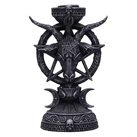 Nemesis Now Baphomet Candle Holder, Occult Decor, Hand-Painted Resin, Pentagram Base, 15.5cm Cover