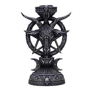 15cm Baphomet 3D Kerzenhalter, Schwarz, Occult Gothic Ritual-Magie, Satan | Kerzenständer