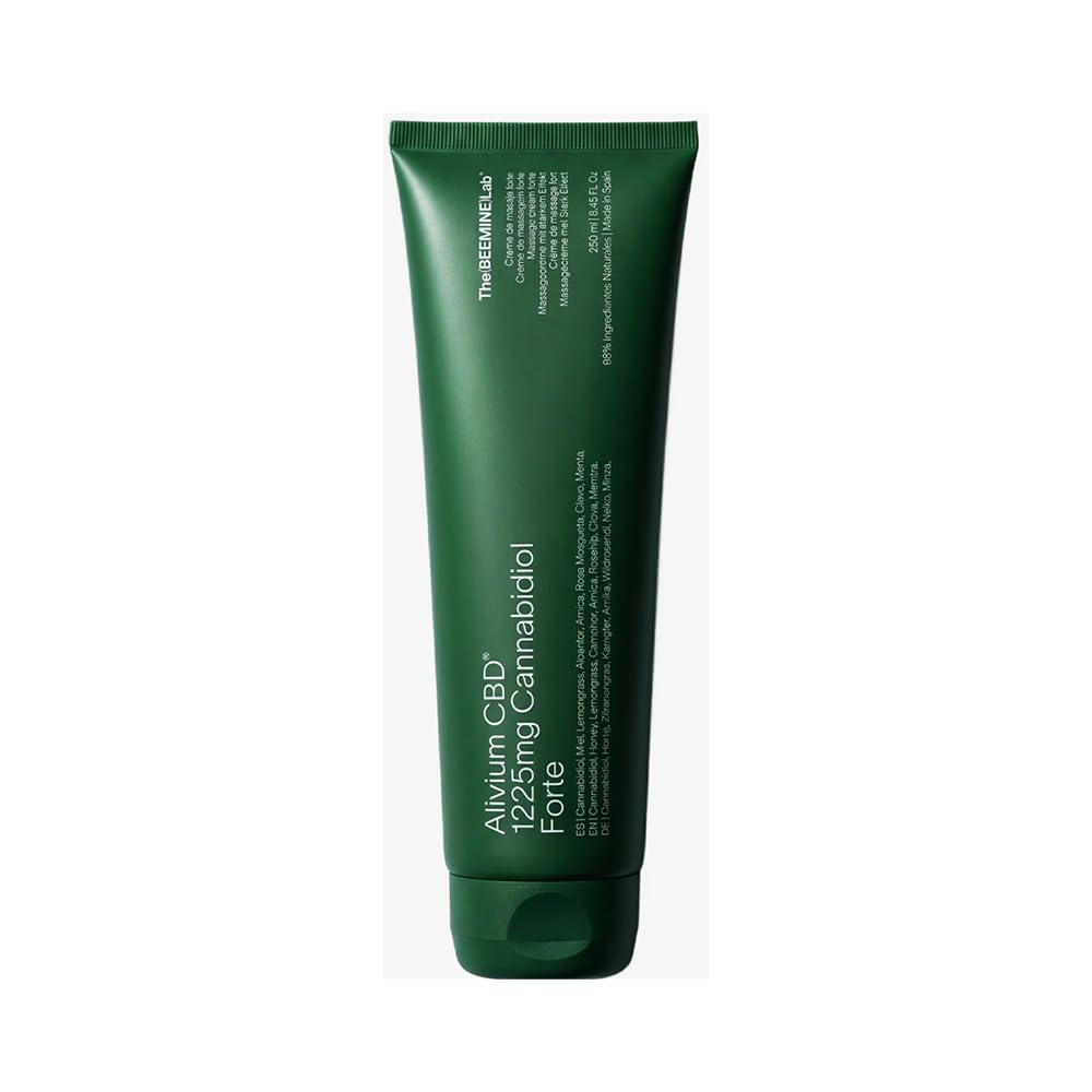 Alivium CBD Forte Crema De Masaje Corporal 250 Ml + 1225 mg CBD + Uso Tópico Bienestar + Efecto Frío Calor Reconfortante + Zonas Fatigadas Espalda Lumbares Cuello Hombros Rodillas + Autocuidado Diario