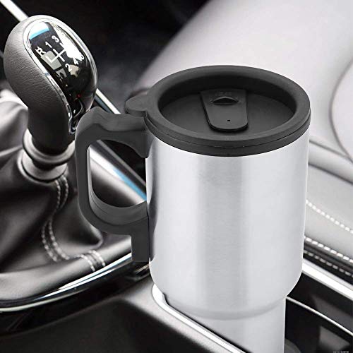 Taza eléctrica de acero inoxidable 12V 450mL portátil miniatura 5