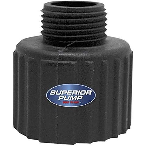 Superior Pump 99006 Garden Hose Adapter, FIP to 3/4" MIP, Black Cover