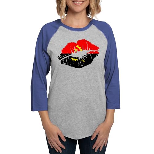 CafePress Angola Flag Country Native ANC Long Sleeve T Shirt Women's Baseball Tee